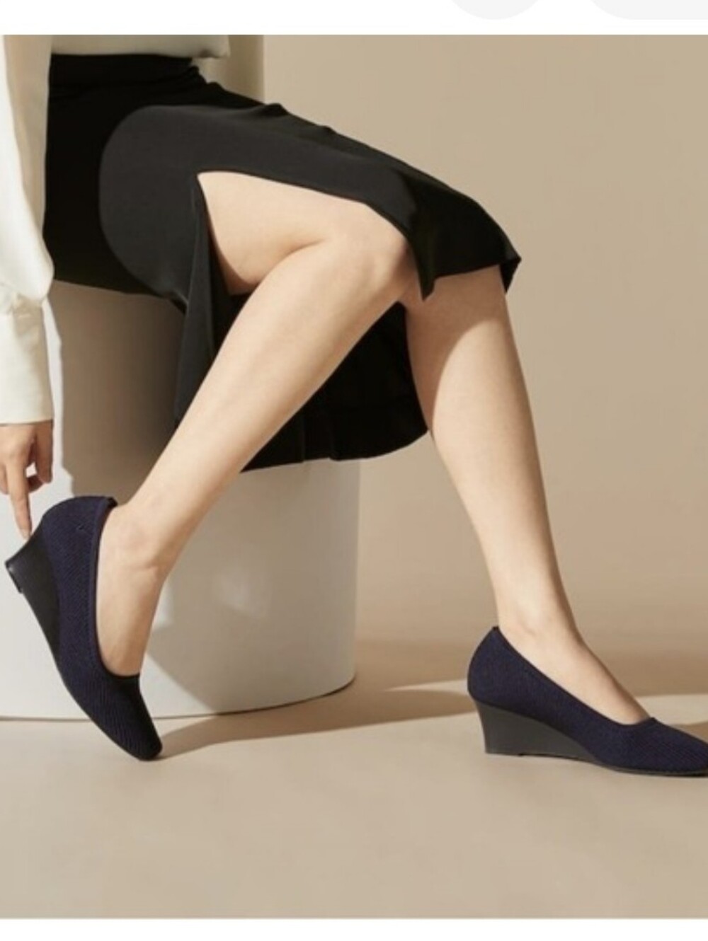 Vivaia Margot Wedge Pro Square Toe Casual Lifestyle Office Women Navy